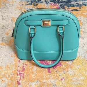 Kelly & Katie Turquoise Satchel with Gold Accents